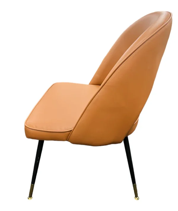 Venice PU Tan Chair (Black Legs) - Image 3